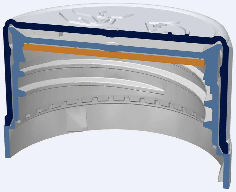 CRC 38 closure, section with induction seal liner